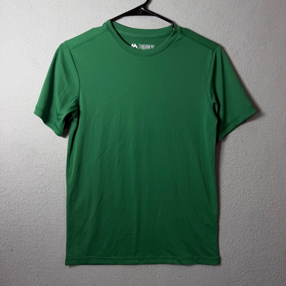 Majestic Evolution Tee Cool Base Youth Medium Green Short Sleeve Athletic Shirt